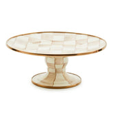 Mocha Check Mini Pedestal Platter by Mackenzie-Childs