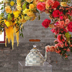 STERLING Grey Tones Enamel Tea Kettle by Mackenzie Childs 1,89L